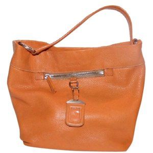 Prada Orange Leather Retro XL Hobo Shoulder Bag